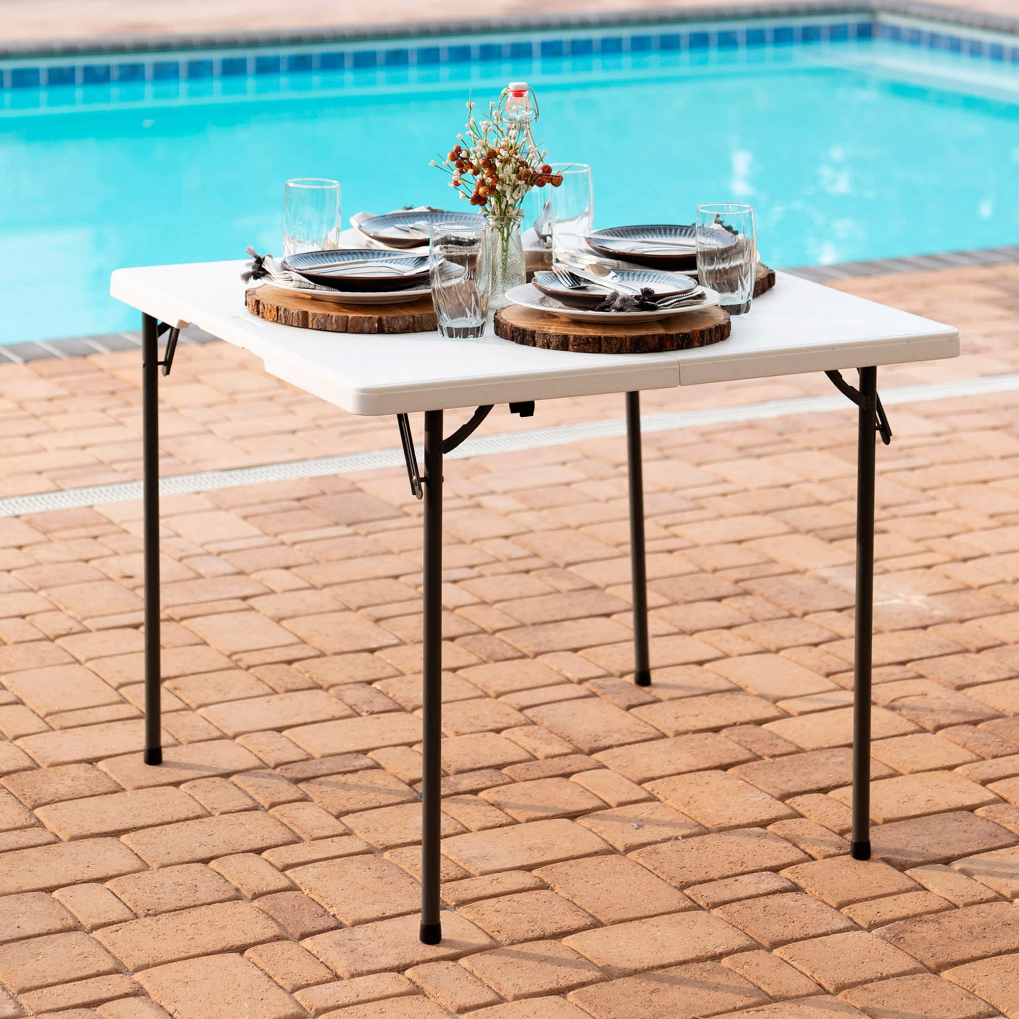 Lifetime 80273 carry-handle folded demonstrates portability and easy transport