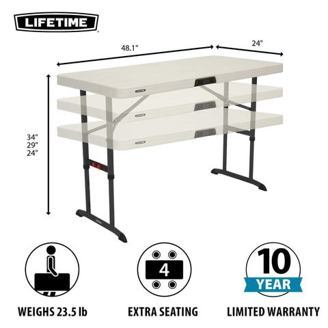 Lifetime 80387 three-height options support versatile layouts for meetings or events