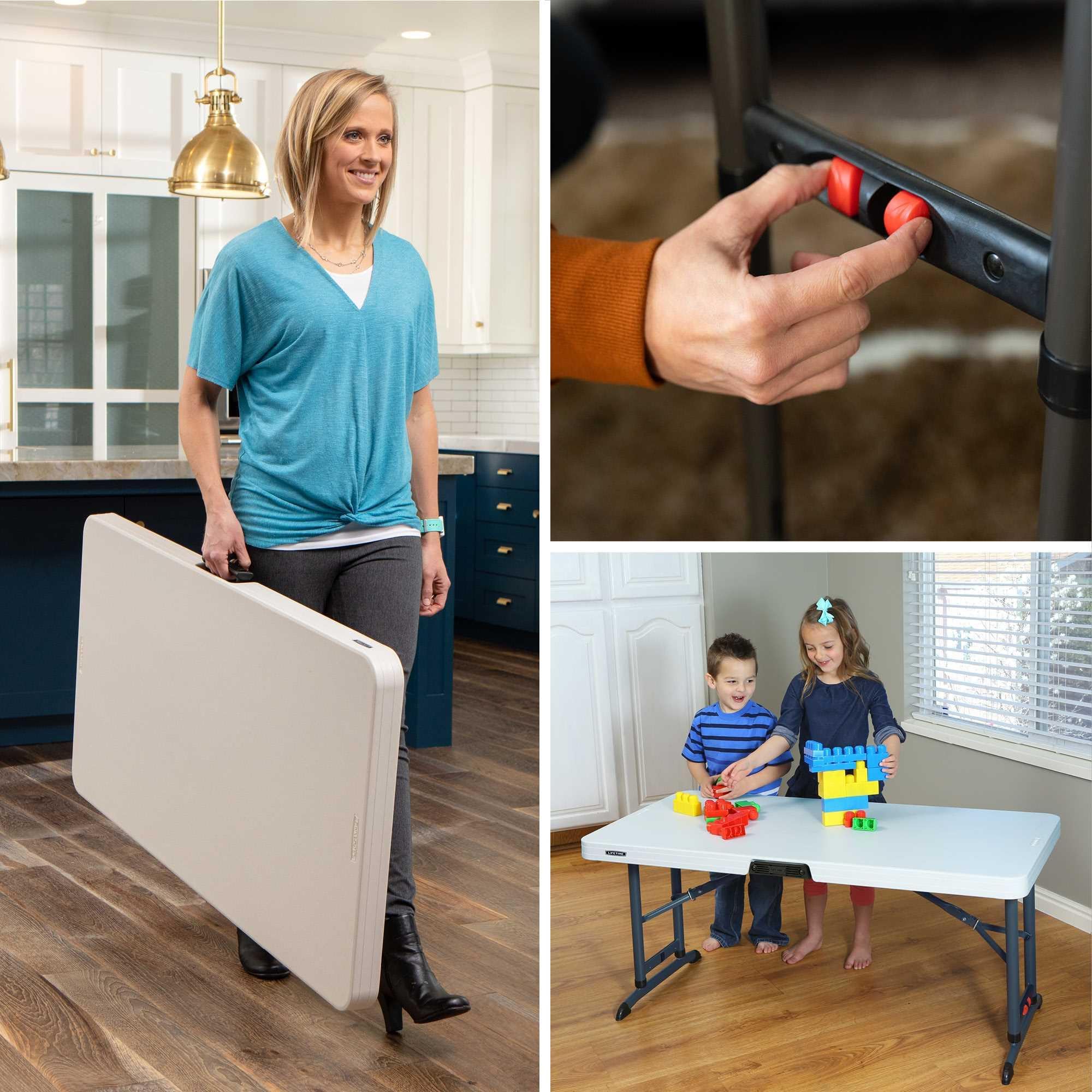 Lifetime 80387 sturdy folding legs deliver reliable support on varied floors