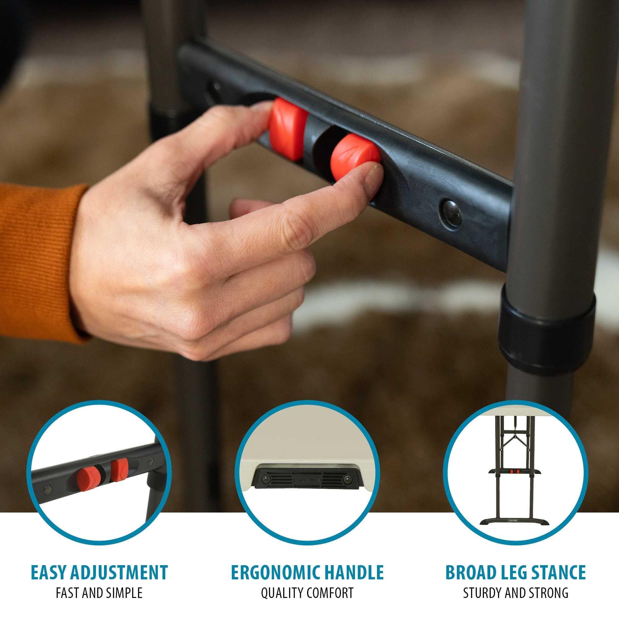 Lifetime 80387 UV-protected HDPE tabletop resists wear in sunlit environments