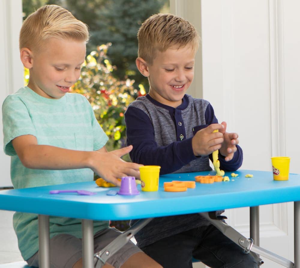 LIFETIME Kids Picnic Table Blue dimensions explain spacious seating and compact footprint