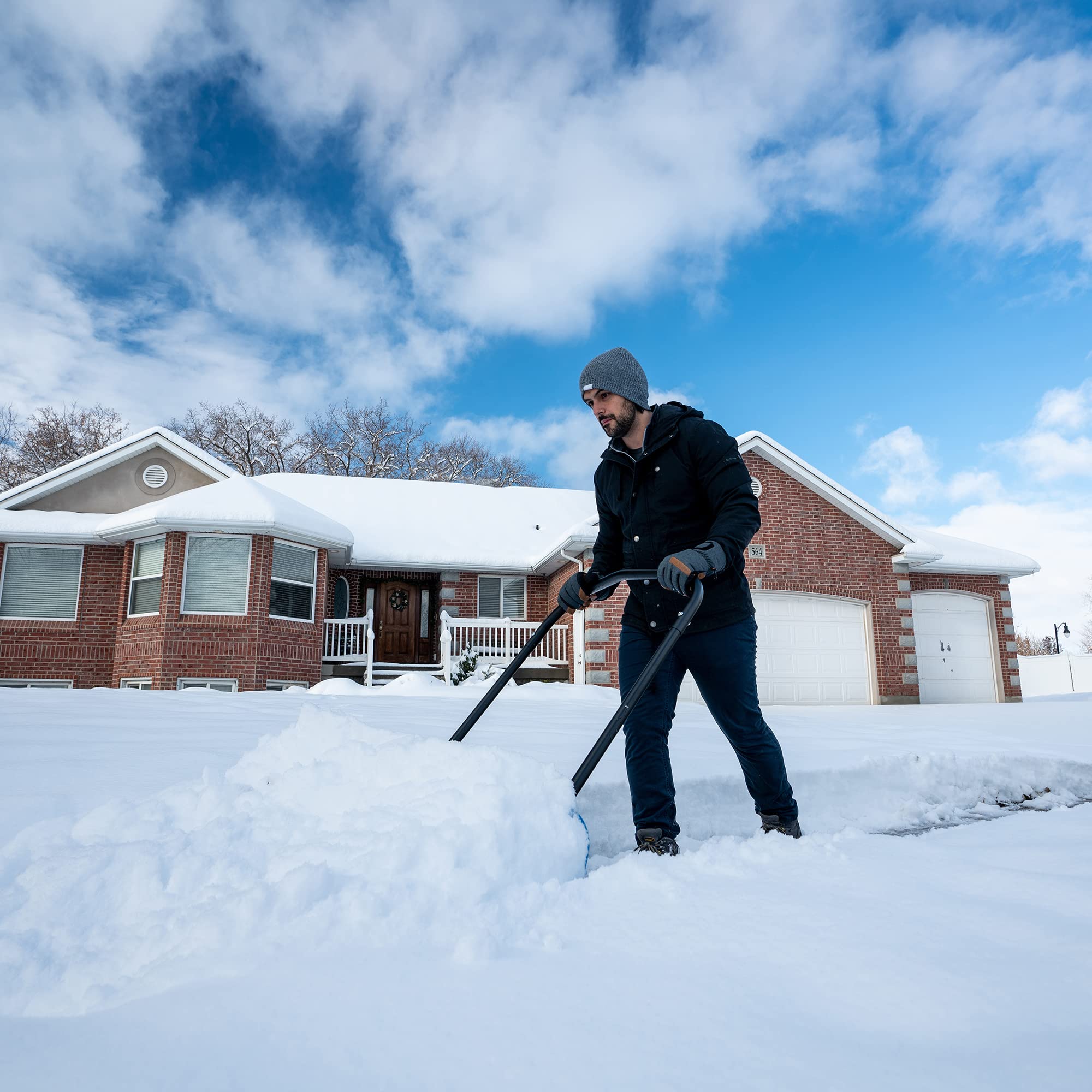 Lifetime Snow Pusher weather-resistant design withstands winter use