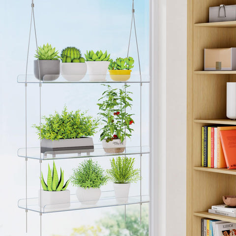 Lifewit acrylic hanging shelf close-up showing a transparent design.