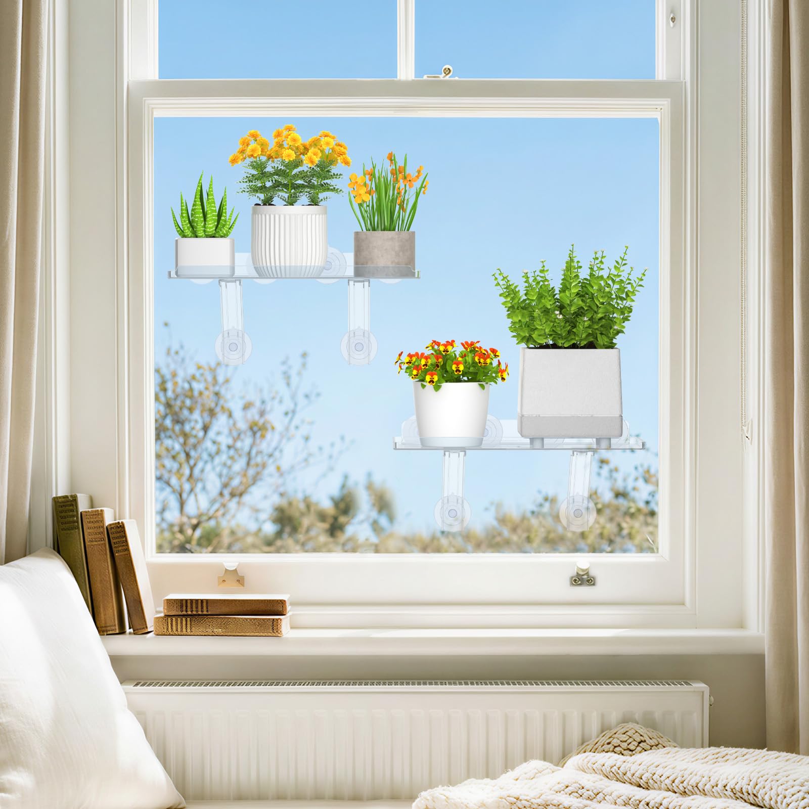 Lifewit compact display empowering small plants on a sunny sill