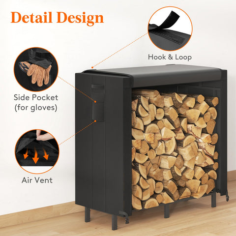 Lifewit heavy-duty frame supports stacked firewood under heavy use.