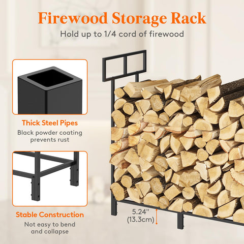 Lifewit ventilation feature promotes dry airflow to reduce moisture around stacked wood.