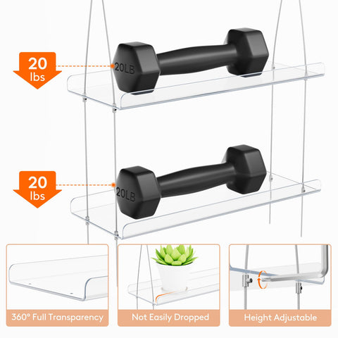 Lifewit transparent plastic shelf blends with decor while plants are displayed