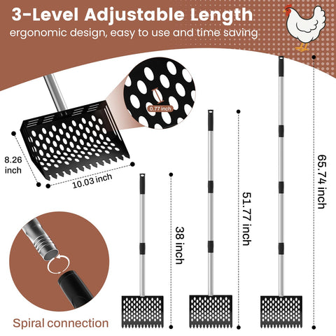 LIFFEE large 10-inch metal sifter head for broad waste removal.
