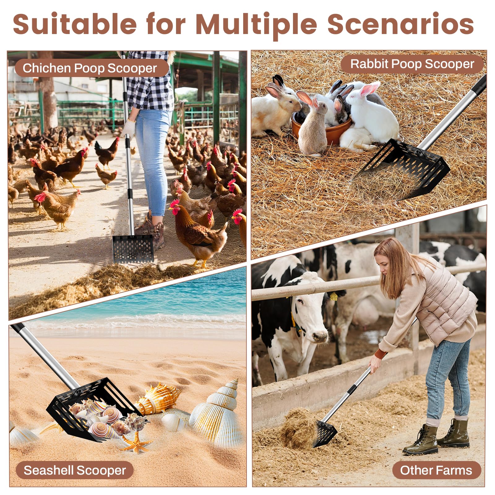 LIFFEE multifunctional sifting shovel for sand, leaves, and bedding.