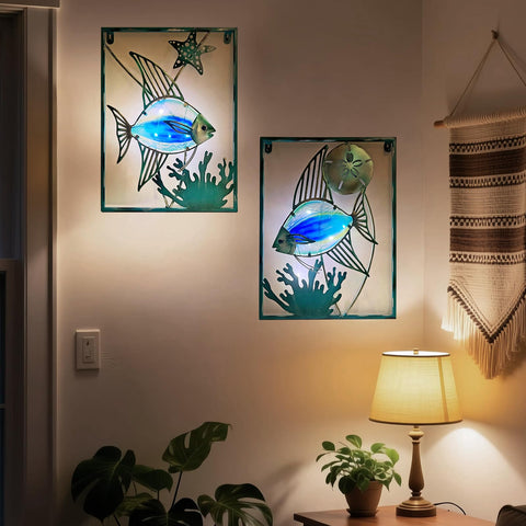 Liffy two-piece coastal wall decor for garden landscapes.