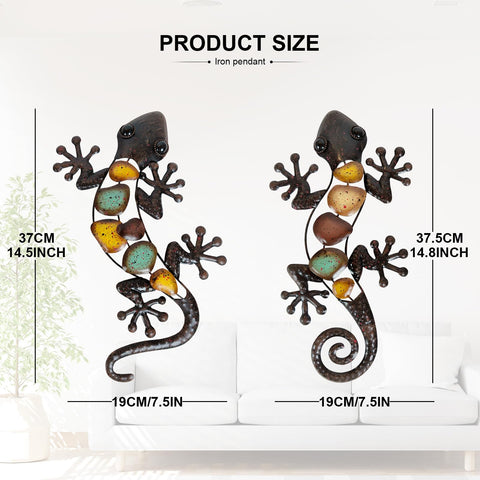 LIFFY two-pack gecko wall art ideal for garden or porch display.