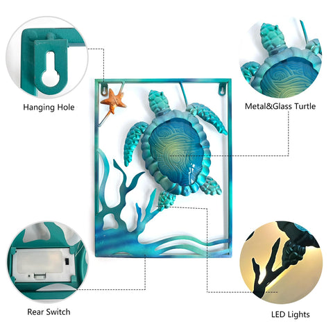 LIFFY LED-lit glass turtle glows softly at night for cozy exteriors.
