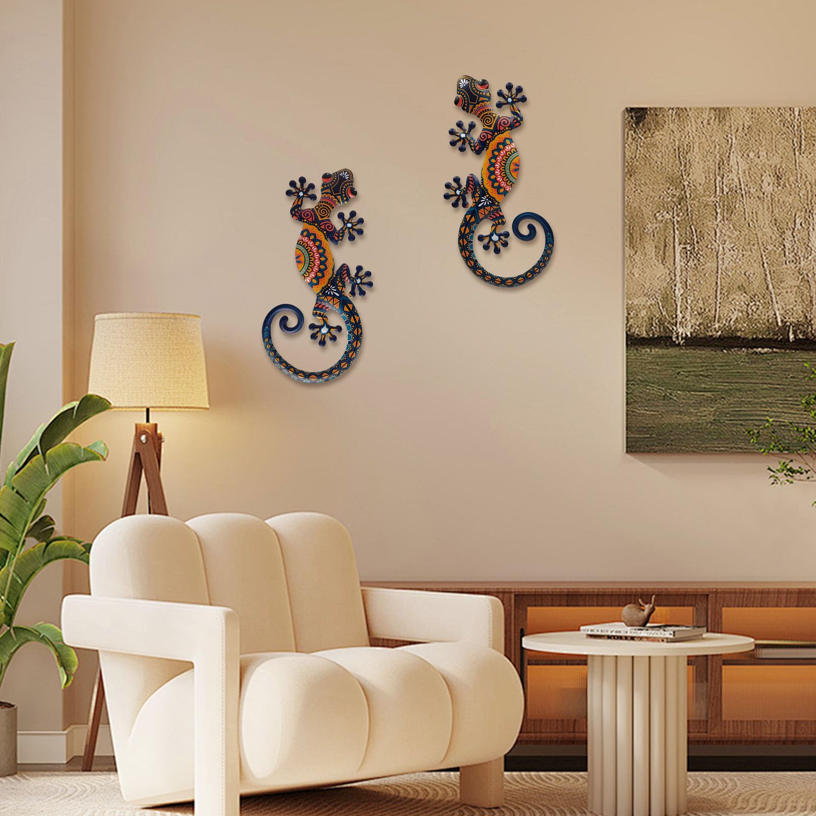 LIFFY lizard wall art bright colors to enliven patios