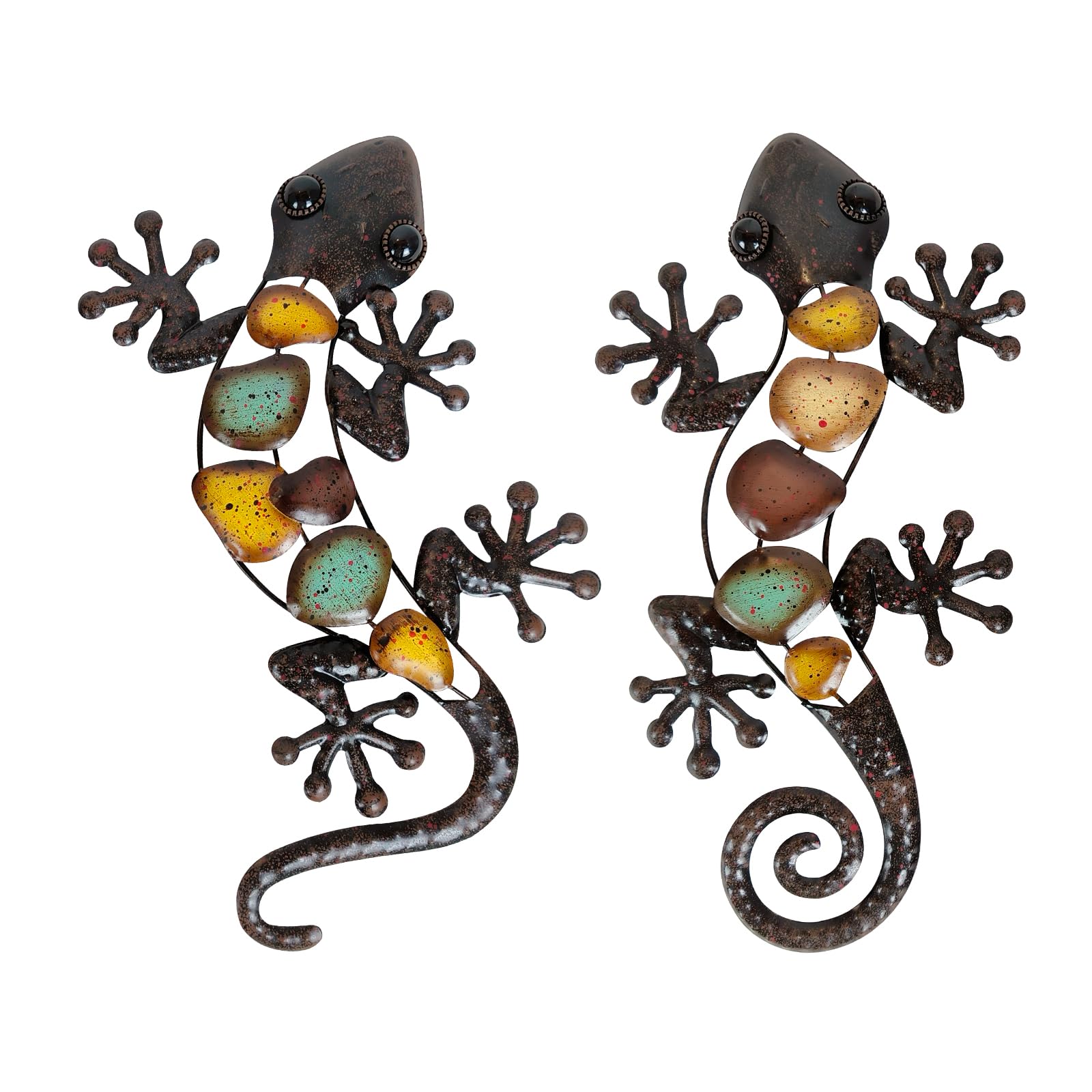LIFFY metal gecko wall decor for outdoor fence, durable and weather-resistant.