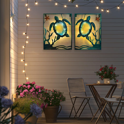 LIFFY nautical turtle outdoor sculpture for patio styling.