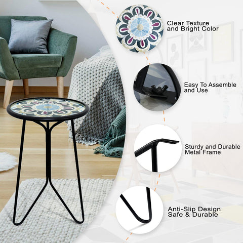 LIFFY anti rust metal frame side table suitable for outdoor use