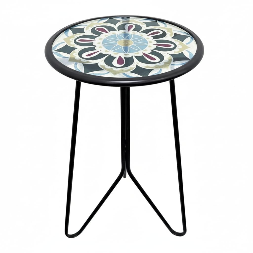 LIFFY outdoor side table with glass top for patio décor