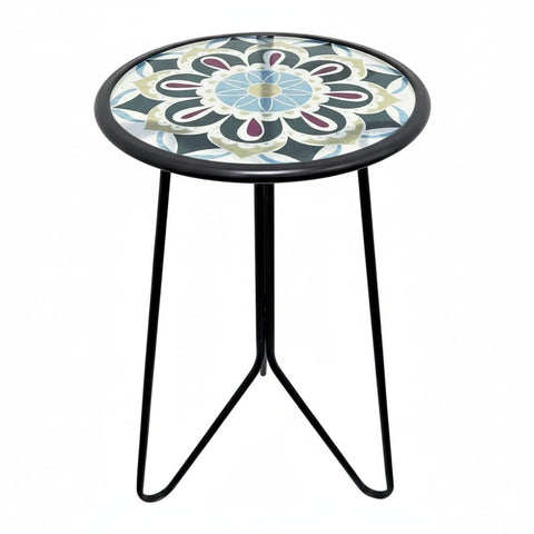 LIFFY outdoor side table with glass top for patio décor