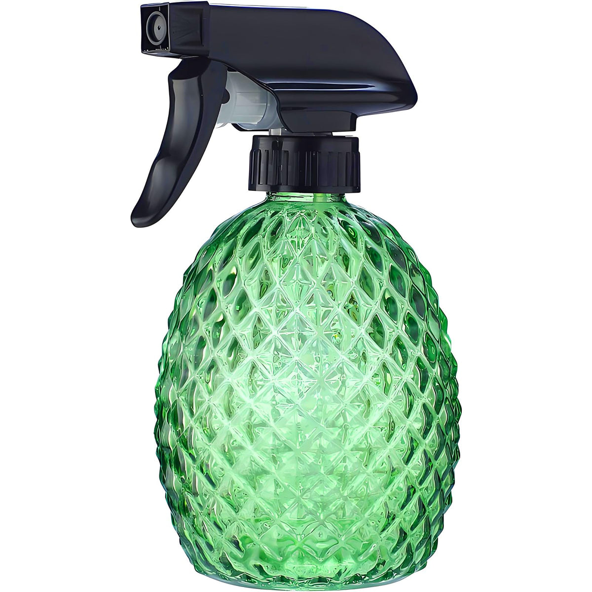 LIFHUB glass plant mister bottle in green with diamond pattern for even indoor hydration