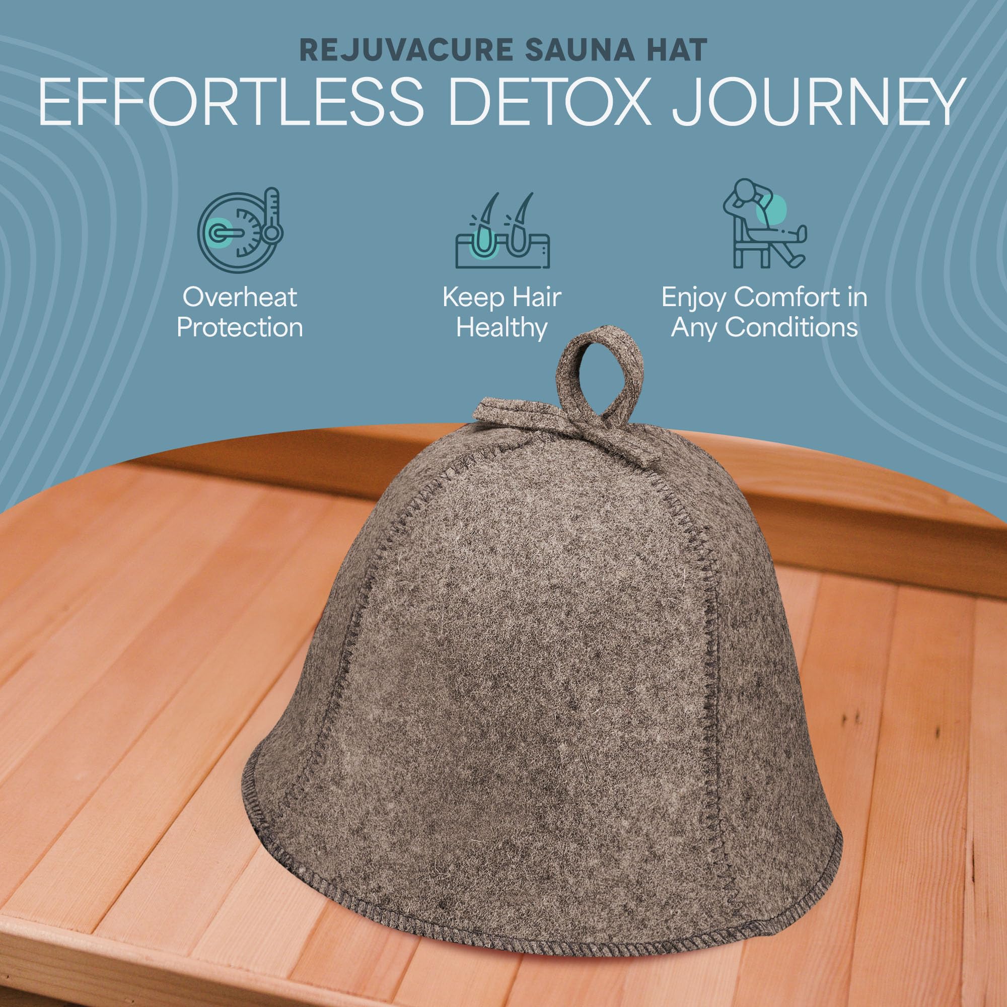 LifePro Wool Sauna Hat protects hair during use