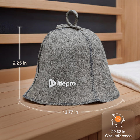 LifePro Wool Sauna Hat side view highlights comfortable fit
