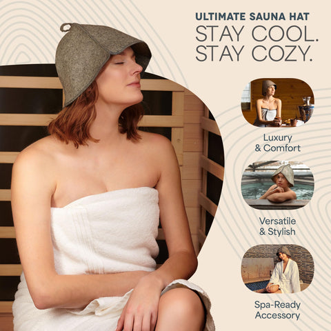 LifePro Wool Sauna Hat close-up reveals textured felt material