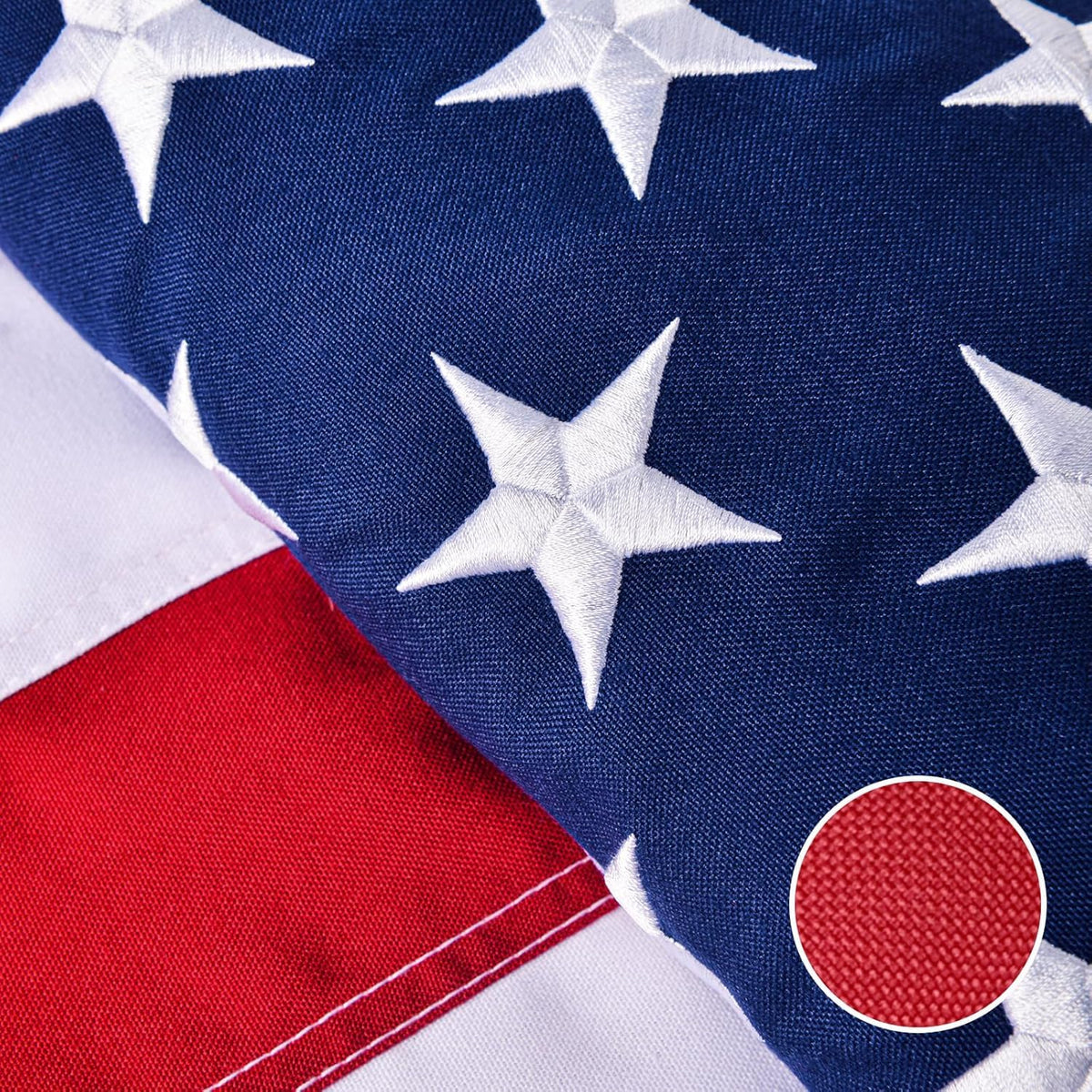 Lifraon American flag with embroidered stars for outdoor display and lasting color