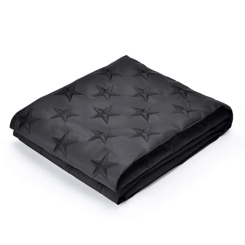 Lifraon black american flag with embroidered stars for outdoor durability.