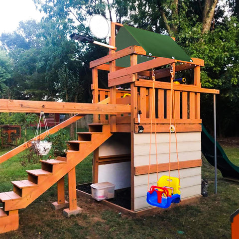 Liftatapa durable playset canopy enhances backyard swingset aesthetics
