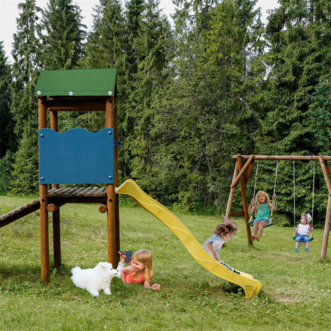 Liftatapa leaves, snow, and dust blocking canopy keeps play area tidy