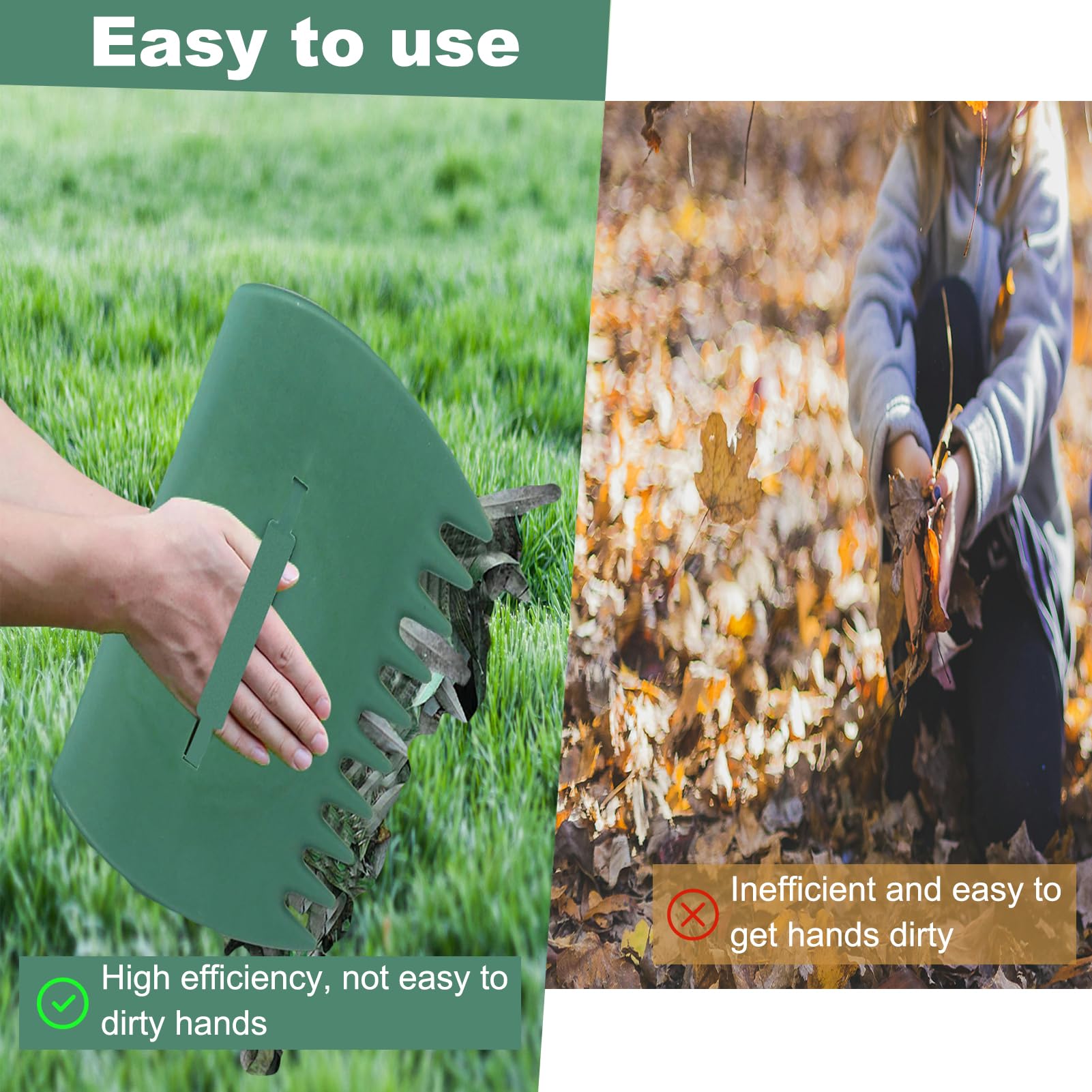 Leaf grabbers pick up large piles of leaves, grass clippings and debris.