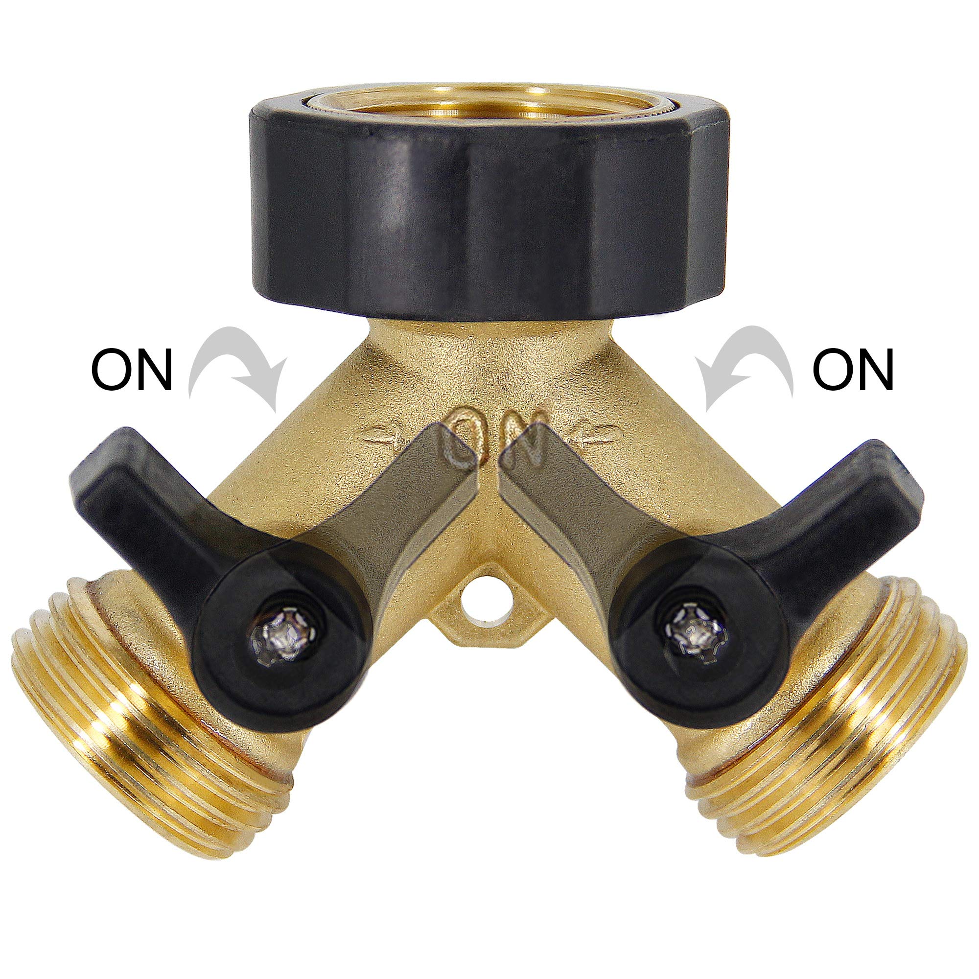 Lifynste 2 Way Brass Hose Splitter with dual valves enabling separate flow