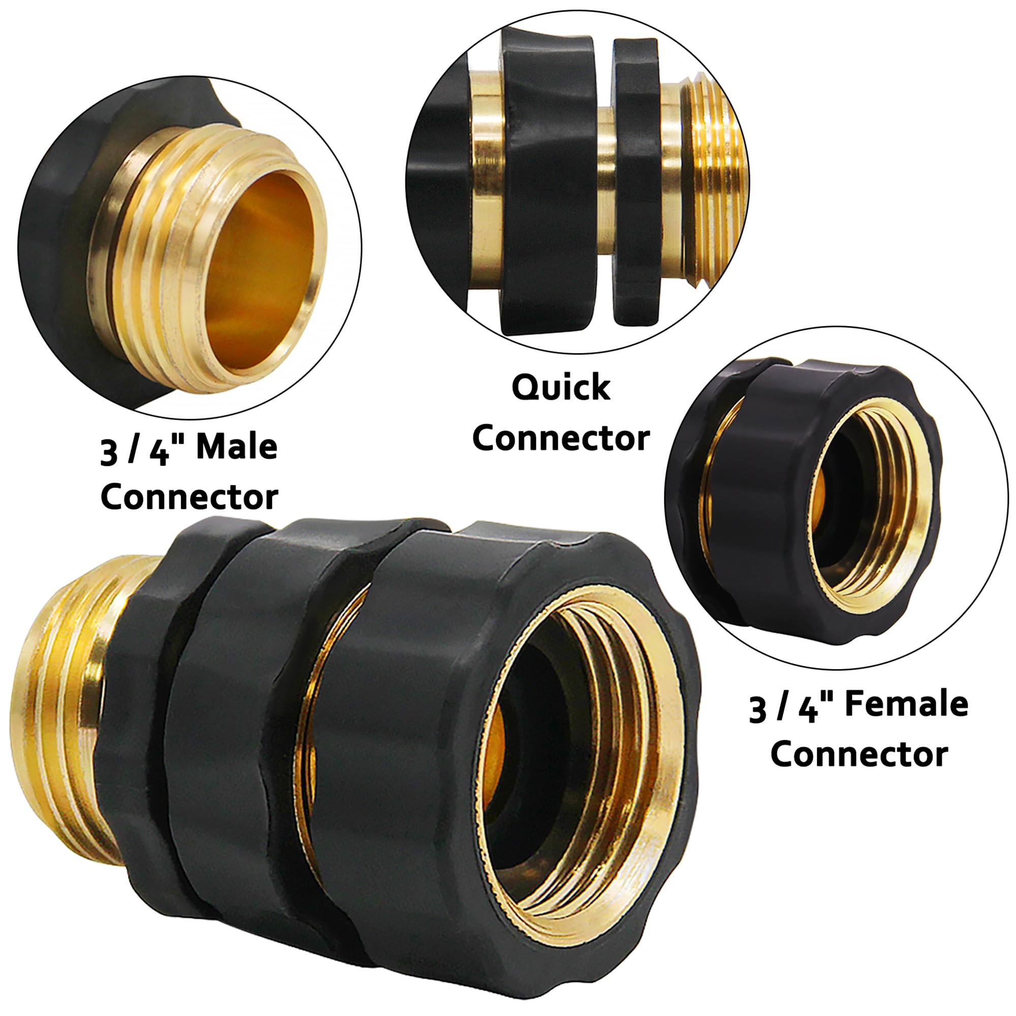 Lifynste aluminum quick connector closeup shows durable leak-resistant construction for outdoor use.