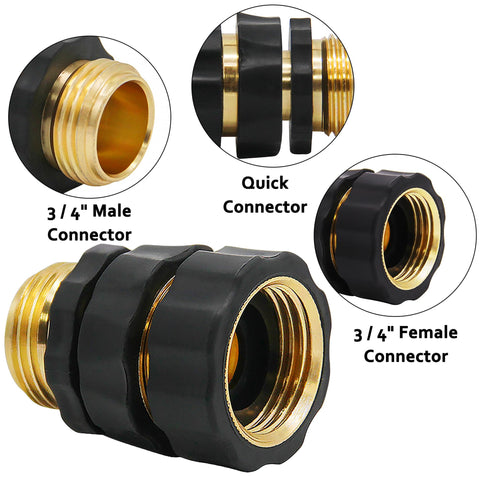Lifynste aluminum quick connector closeup shows durable leak-resistant construction for outdoor use.