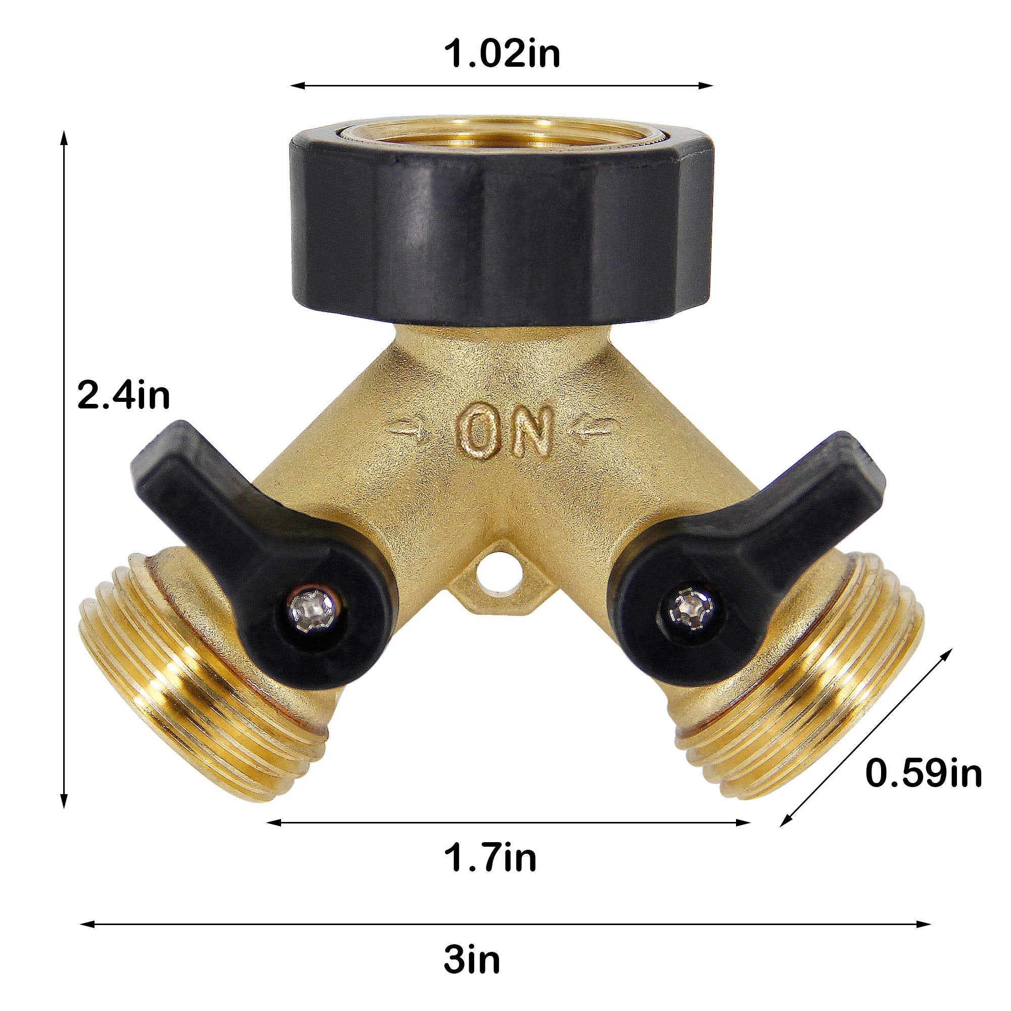 Close-up of Lifynste brass splitter showing solid construction and threads