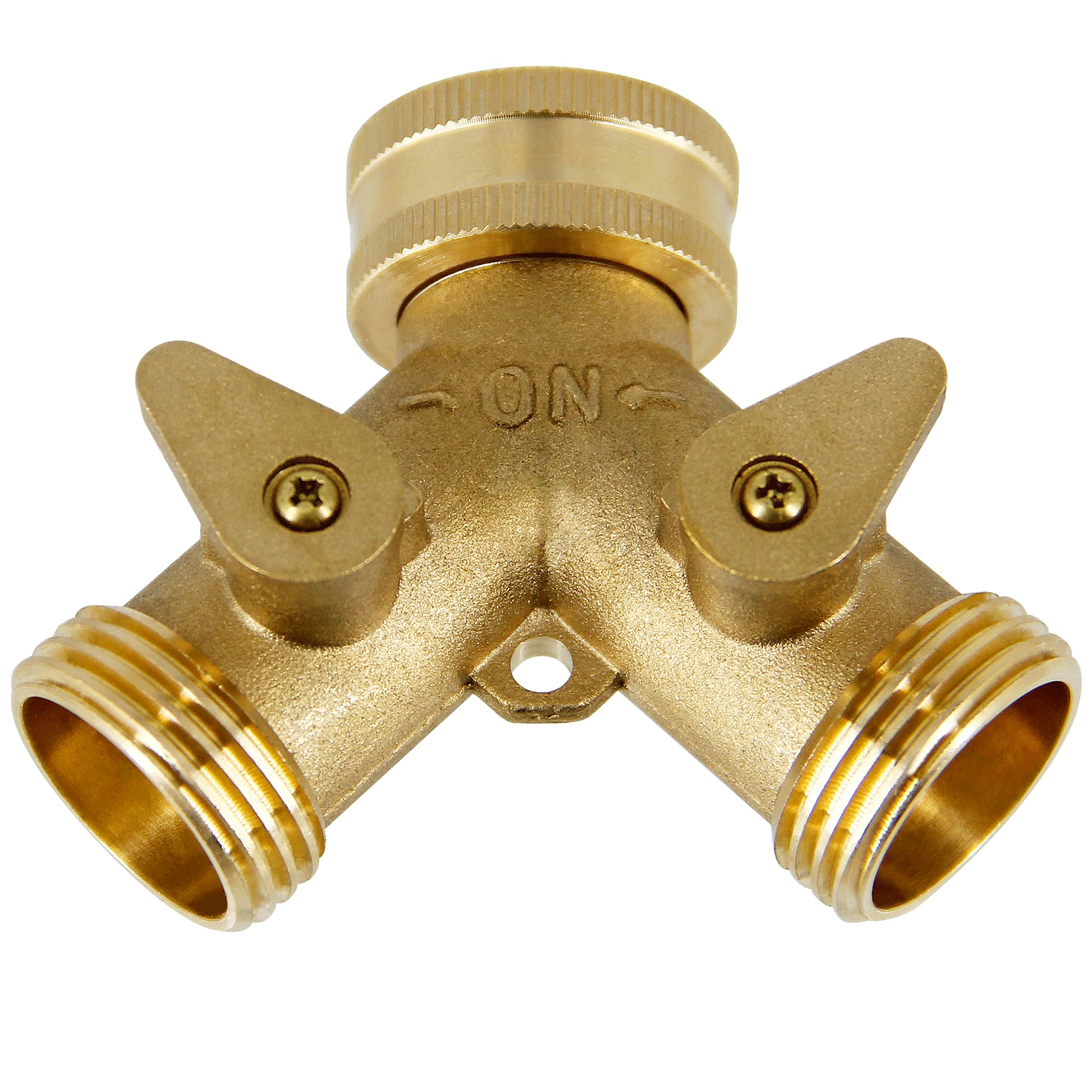 Lifynste brass hose splitter connects two hoses for multitask watering.