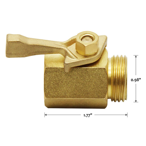 Lifynste brass shut-off valve with ergonomic handle enables easy water adjustment.