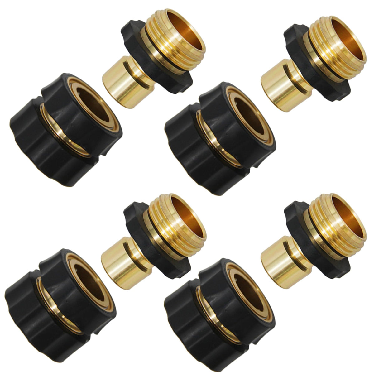 Lifynste quick-connect set with male and female fittings for fast hose changes