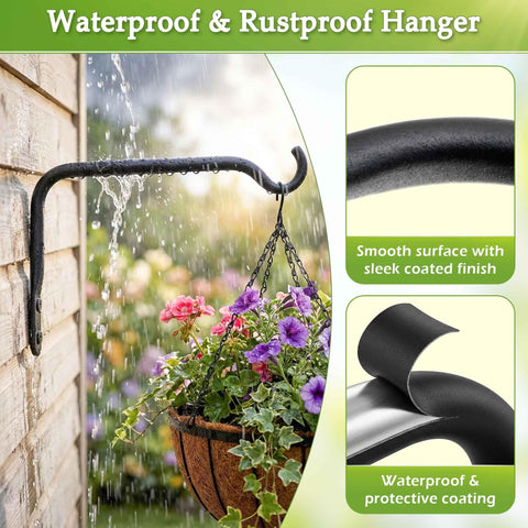 Lifyzoon 12-inch bracket stabilizes a large hanging basket.