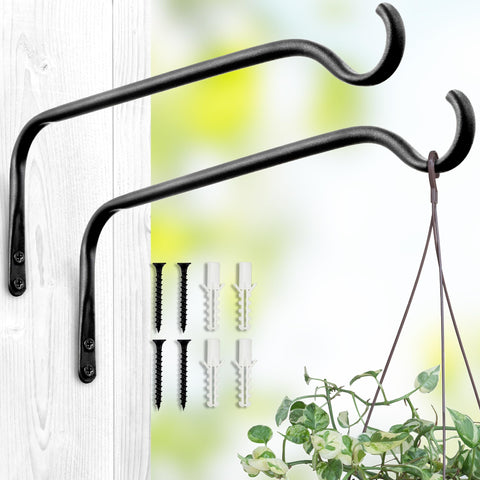 Lifyzoon 12-inch outdoor bracket supports a lush potted plant.