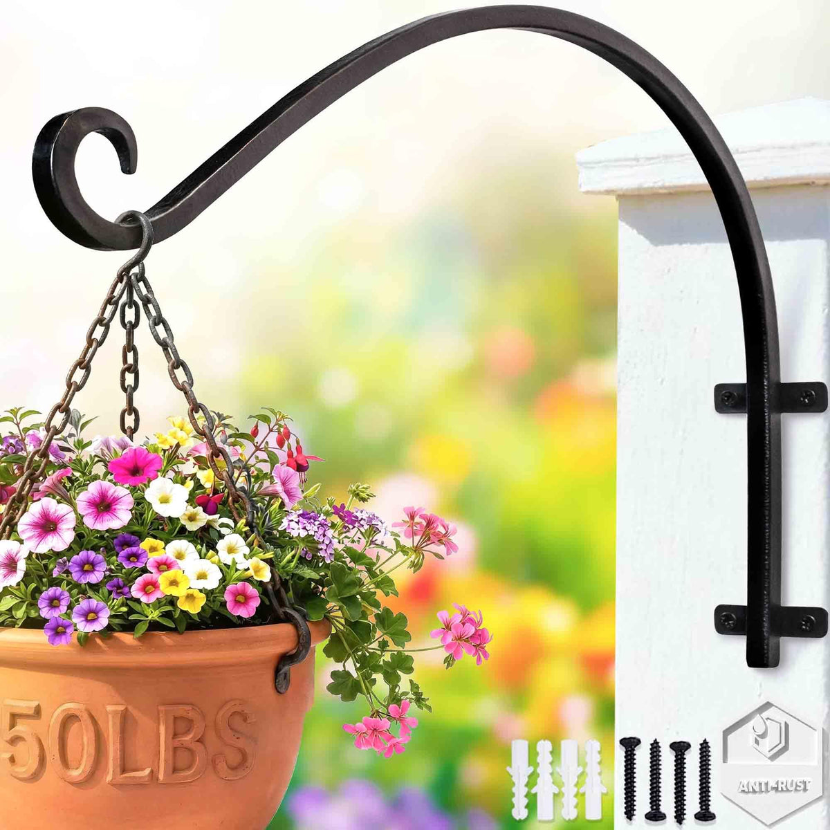 Lifyzoon heavy-duty bracket 16-inch supports outdoor planters securely.