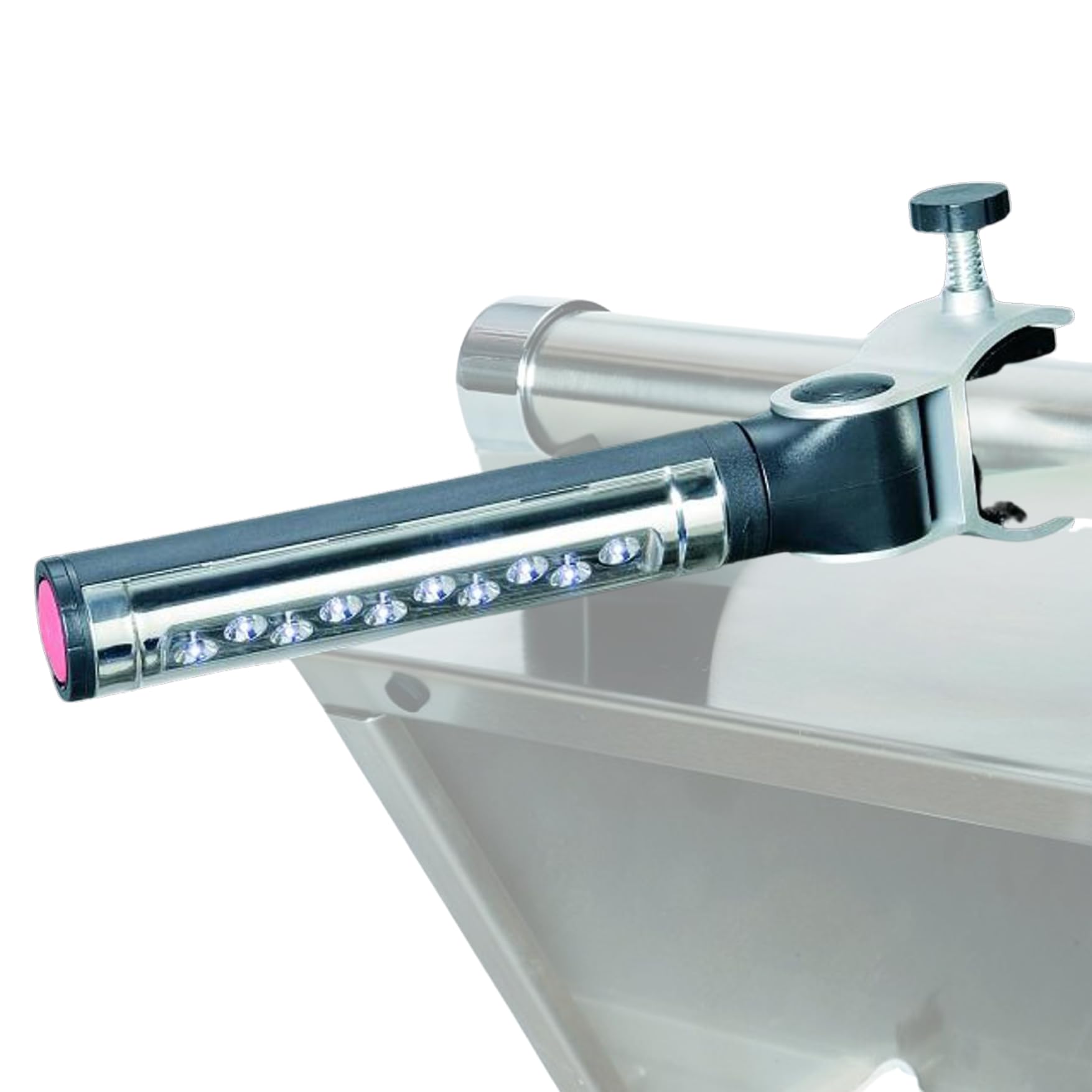 LightAccents BBQ grill light on handle provides bright, focused illumination for nighttime grilling.