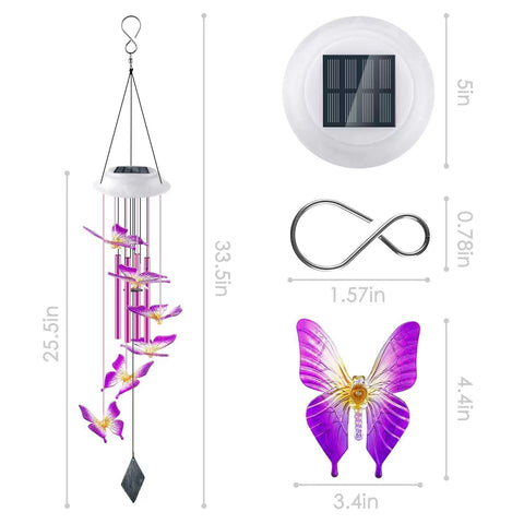 Lightalent wind chimes purple 26-inch hanging decor installs quickly outdoors.