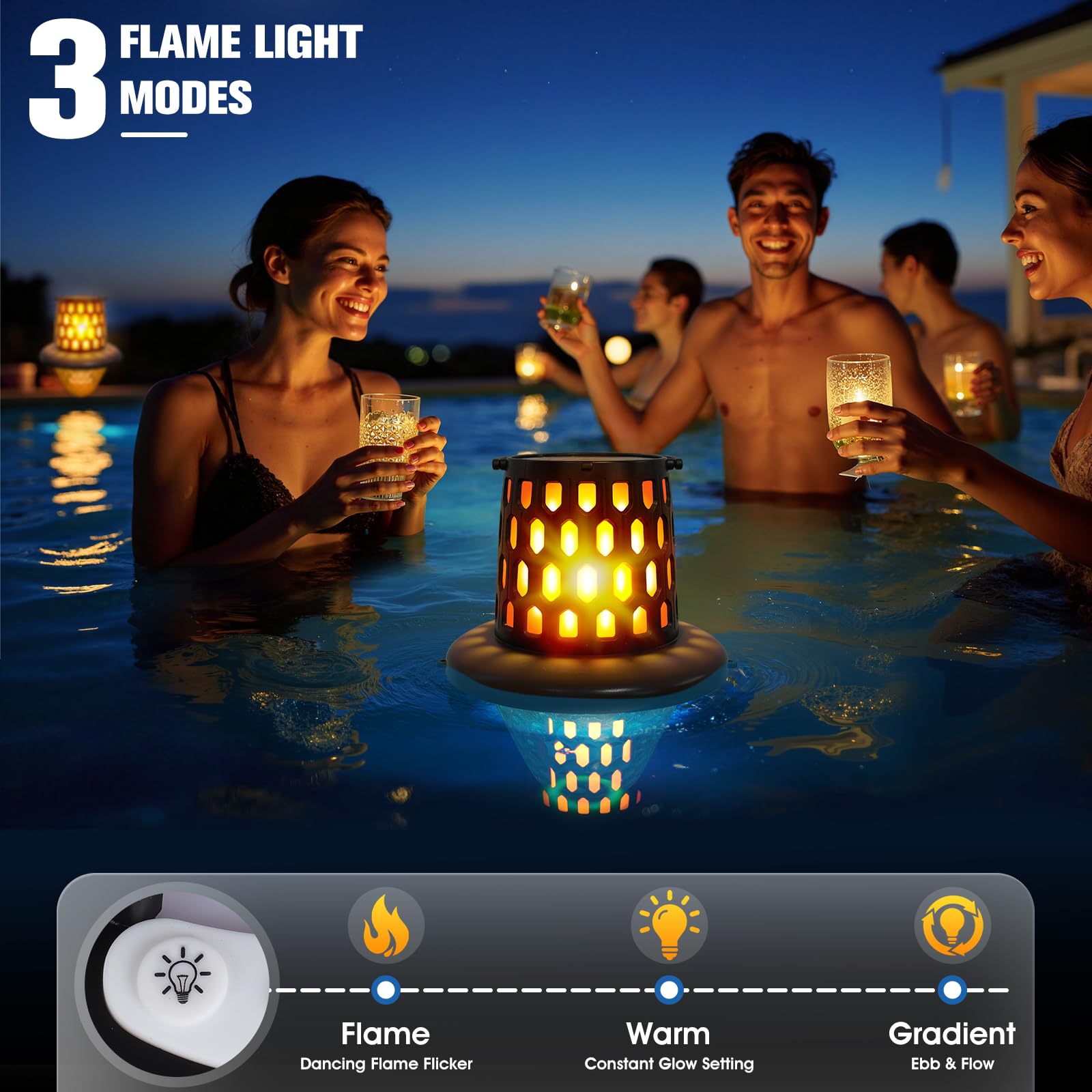LightHacker hanging-ready pool light for versatile placement.