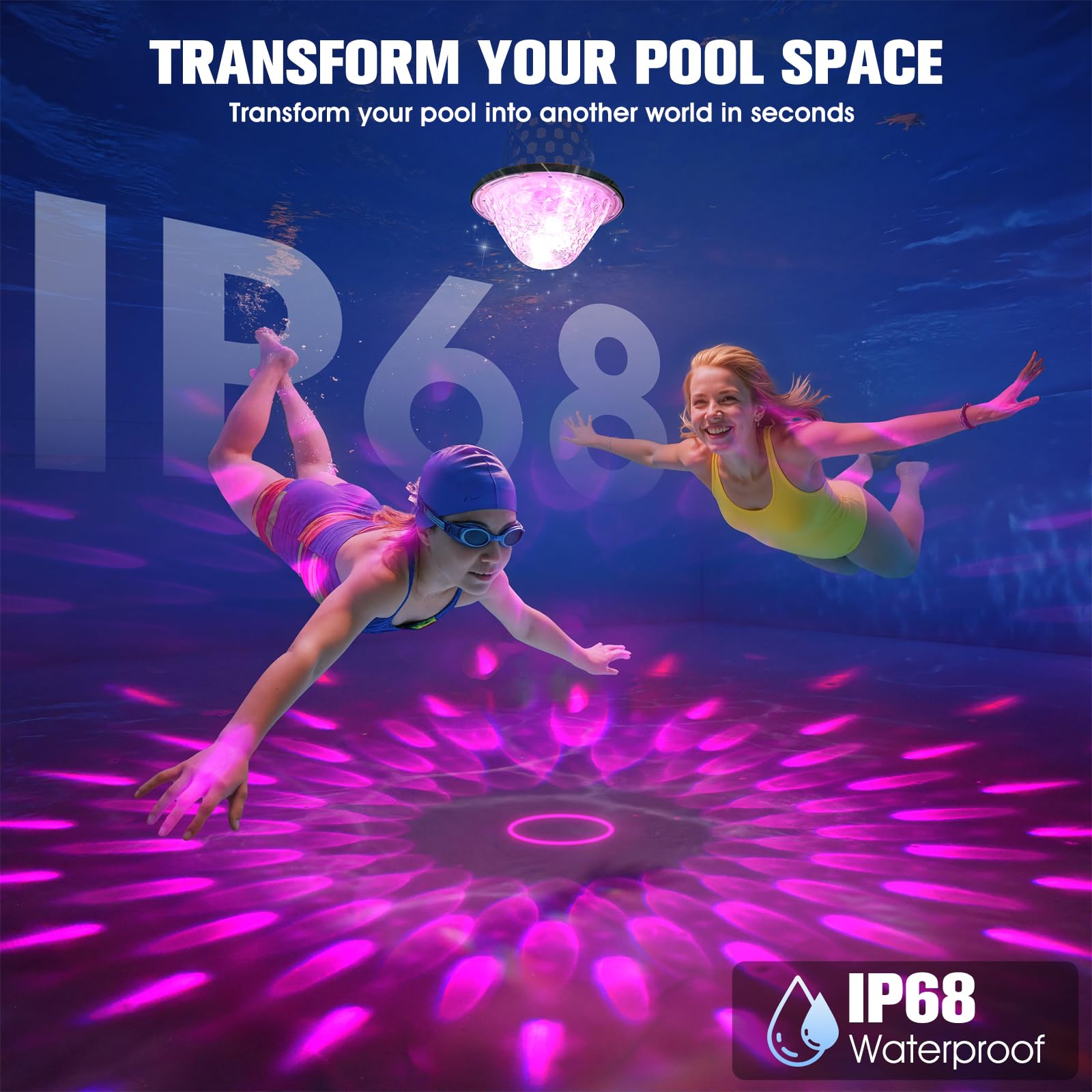 LightHacker IP68 waterproof light for pools and ponds.