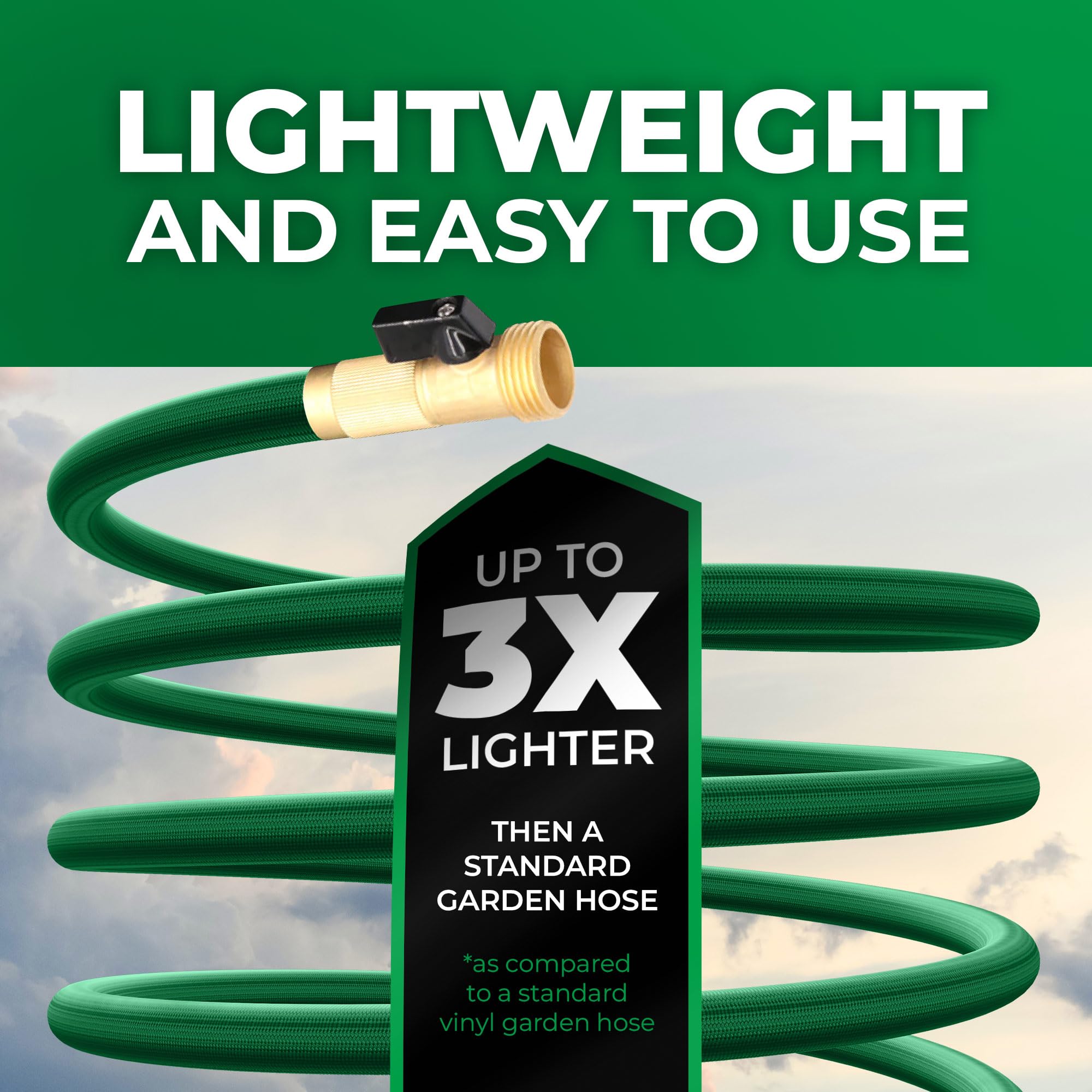 LightHose non-expandable design simplifies setup and reliable flow
