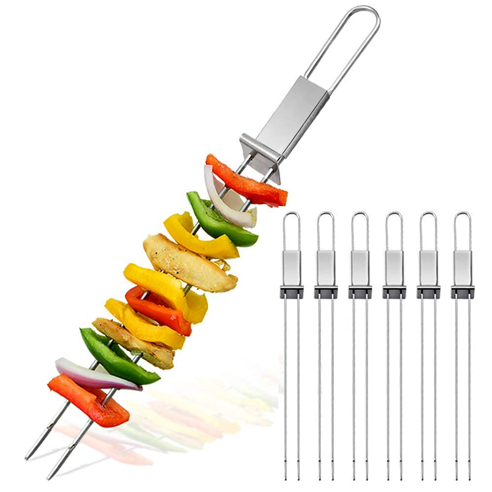 Lightique CMYK skewers 13-inch length ideal for sturdy, mess-free grilling on the grill