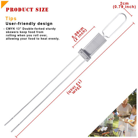 Lightique CMYK skewers are reusable metal sticks for eco-friendly grilling