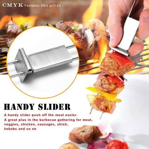 Lightique CMYK skewers with transparent rubber caps to protect fingers while handling