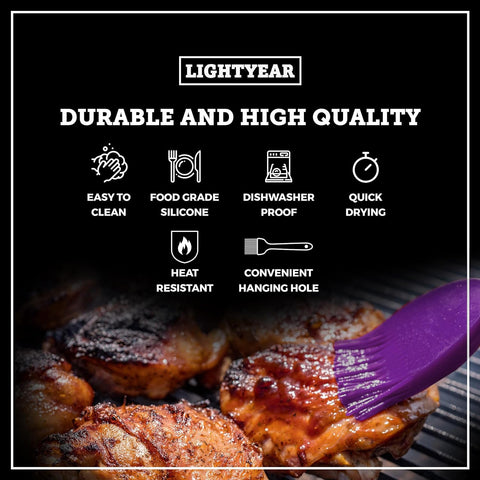 Lightyear BPA-free silicone brush ensures safe, odor-free cooking and marinades.